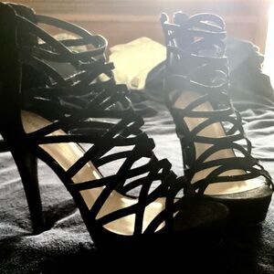 Elegant Black Strappy Heels